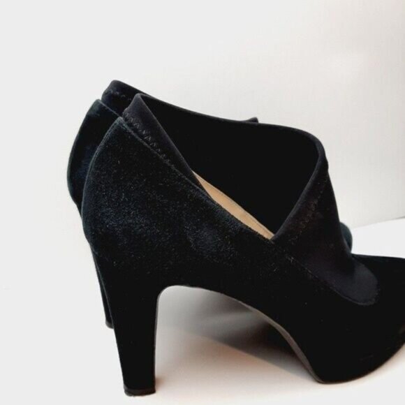 RON WHITE Italy Suede Low Platform Stiletto Heel Slip-on Shoes Sz 9.5 - Picture 5 of 15